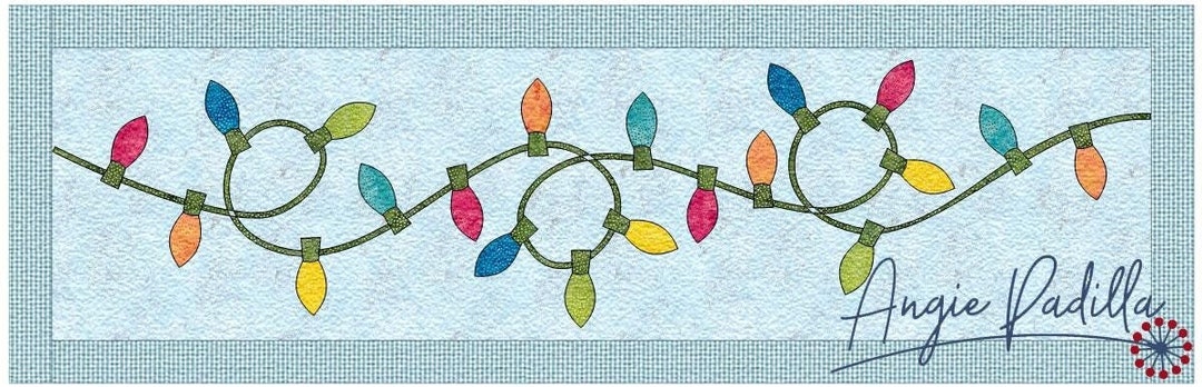 Christmas Lights Applique Table Runner Pattern: Whimsical Holiday ...