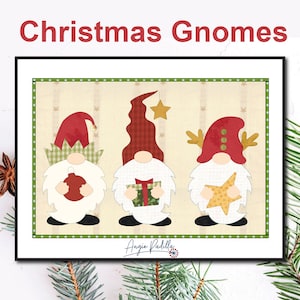 Patrón de posavasos con apliques de gnomos navideños (PDF digital)