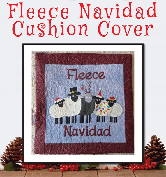Fleece Navidad Cushion Cover: Christmas Applique Pattern (Digital PDF)