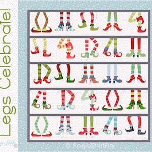 Legs Celebrate!  | Applique Lap Quilt | DIGITAL PDF Quilt Pattern | Christmas Quilt | Christmas Angel | Angie Padilla Quilt Designs