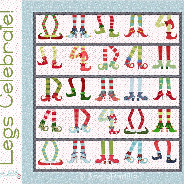 Legs Celebrate!  | Applique Lap Quilt | DIGITAL PDF Quilt Pattern | Christmas Quilt | Christmas Angel | Angie Padilla Quilt Designs