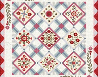 Lattice Roses Applique Quilt Pattern