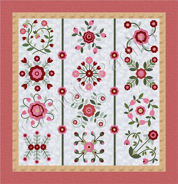 Crabapple Hill Rose Applique Quilt Pattern/ Bramble Rose Floral Pattern for  Quilted Bedding, Throw or Wall Hanging Decor/ 62 X 70 -  Canada