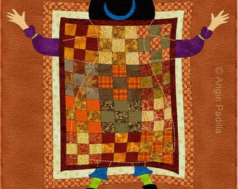 Quilt Sandwitch | Applique Quilt Pattern | DIGITAL PDF Pattern | Halloween Quilt 16" x 18" | Whimsical Witch| Angie Padilla Quilt Designs
