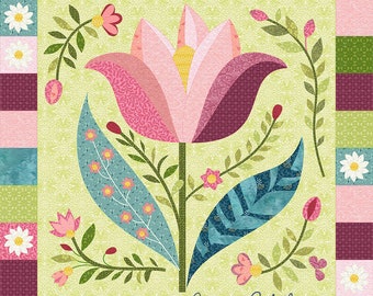 Tulip Surprise Applique Quilt Pattern: Modern Floral Design (Digital PDF)