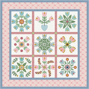 Christmas Tulips - Applique Quilt Pattern