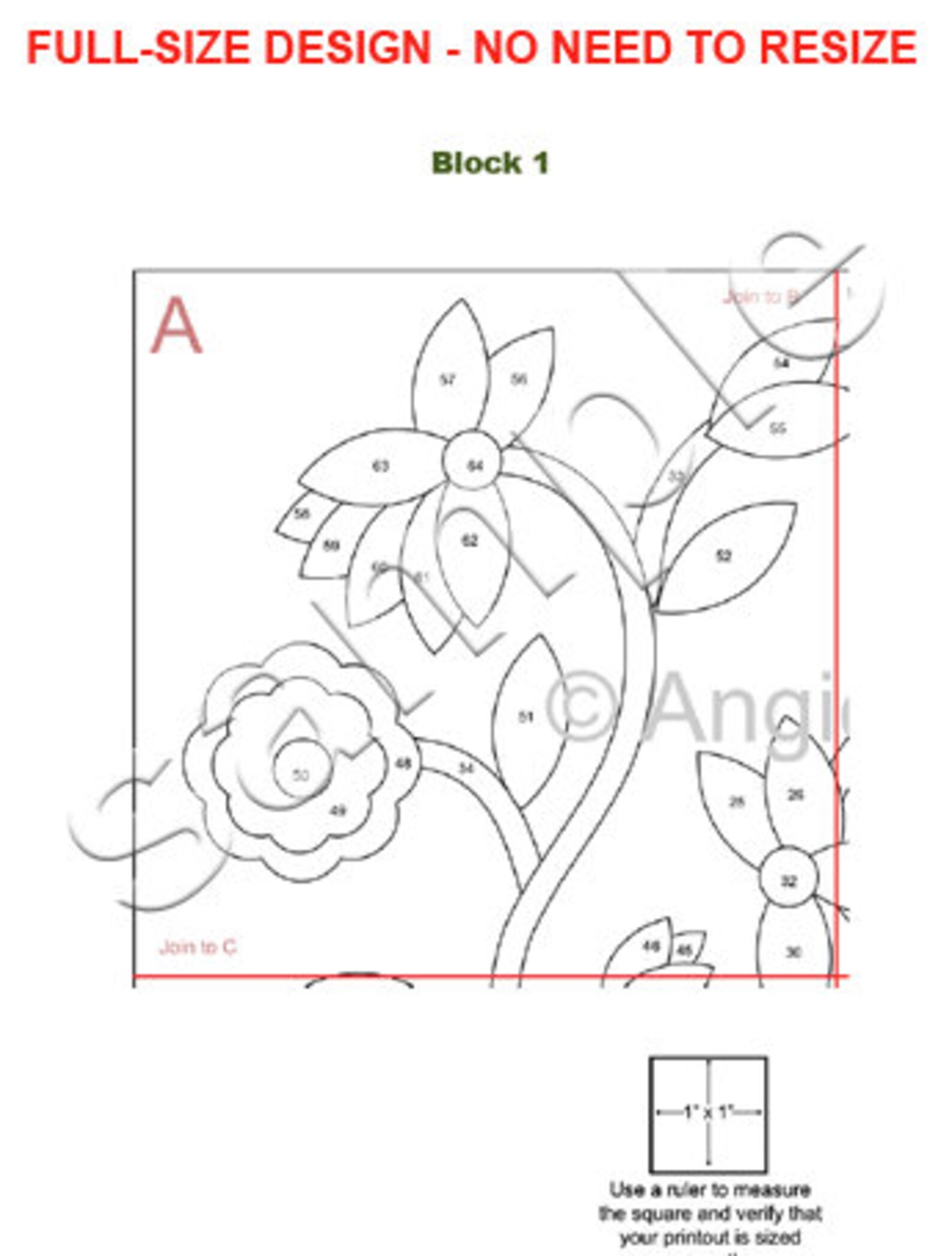 Bed of Roses Quilt Pattern: Modern Baltimore Album Style (digital PDF ...
