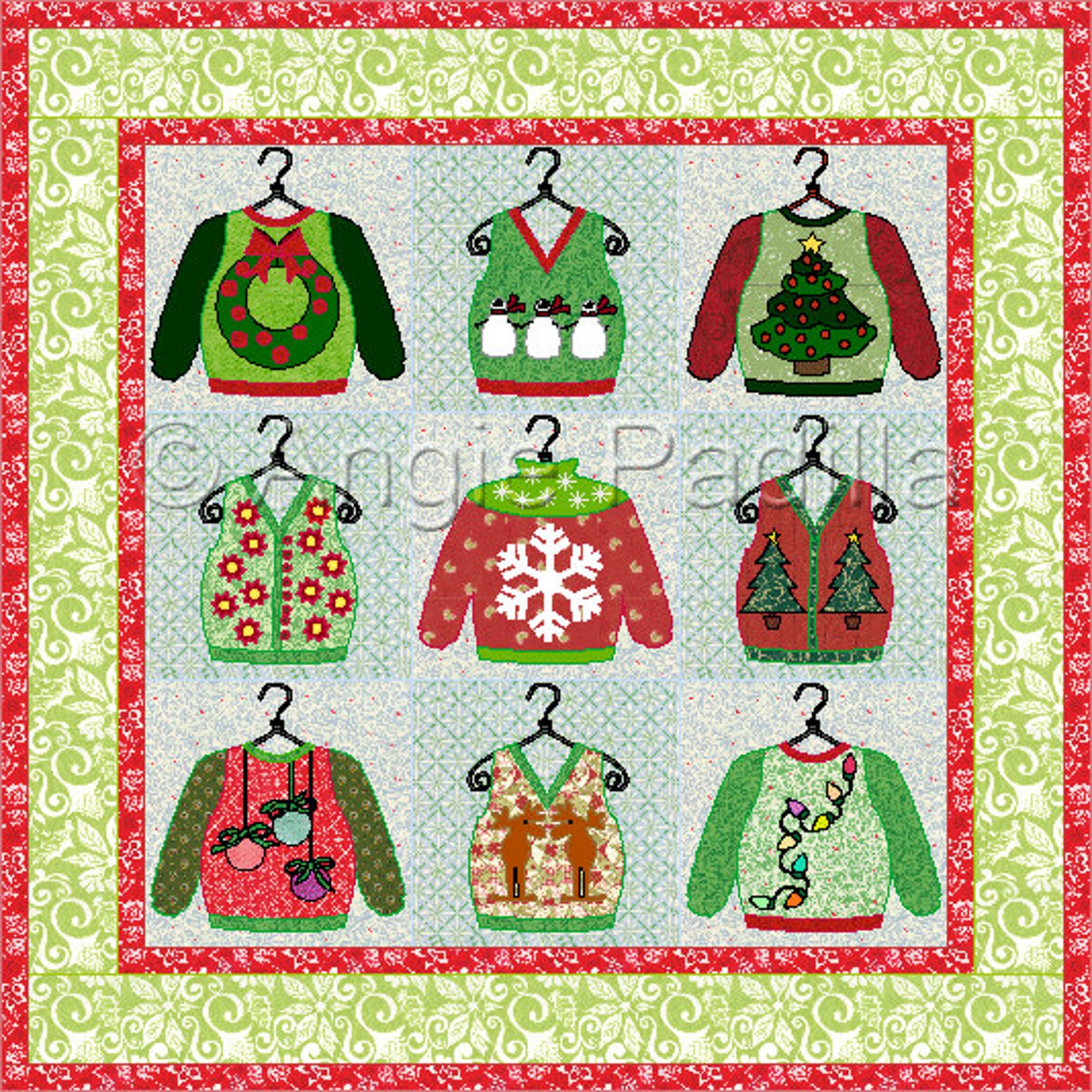 Ugly Christmas Sweaters Quilt Pattern Etsy