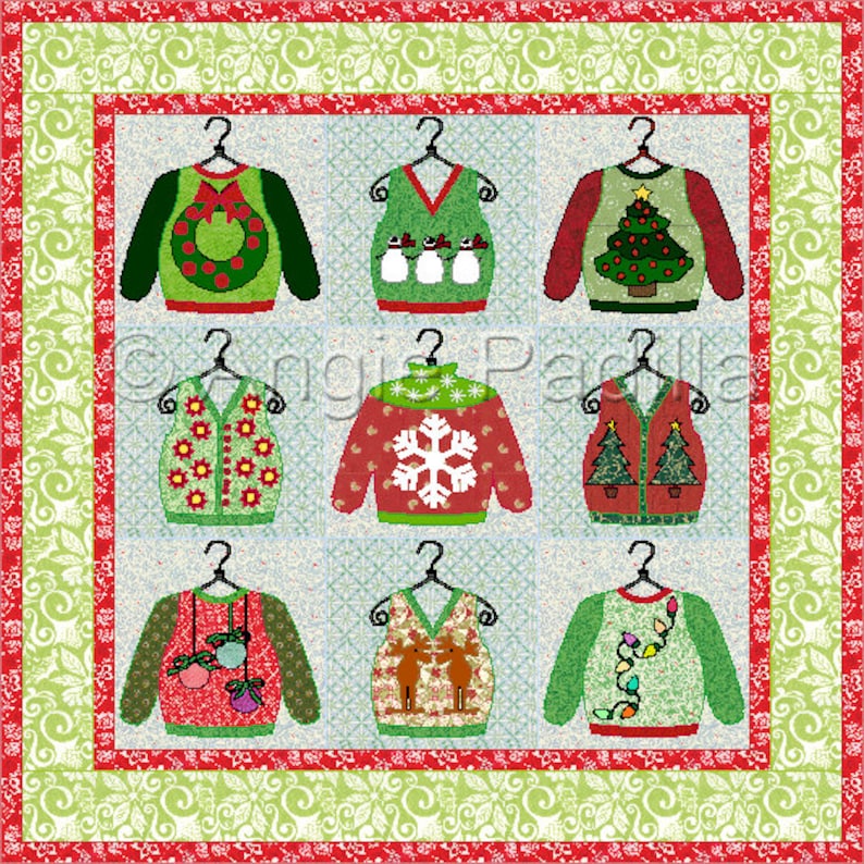 Ugly Christmas Sweaters Quilt Pattern Etsy