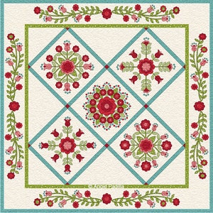 Roses and Tulips - Applique Quilt Pattern