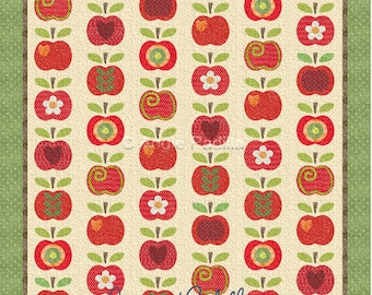 Patrón de edredón con apliques de manzanas dulces: Diseño otoñal caprichoso (PDF digital)