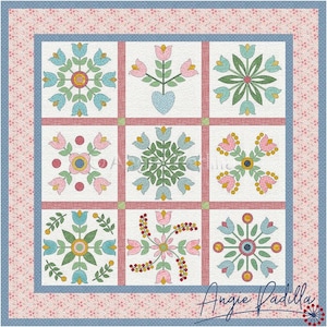 Christmas Tulips Quilt Pattern: Modern Applique Floral Design (Digital PDF)