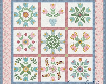 Christmas Tulips Quilt Pattern: Modern Applique Floral Design (Digital PDF)