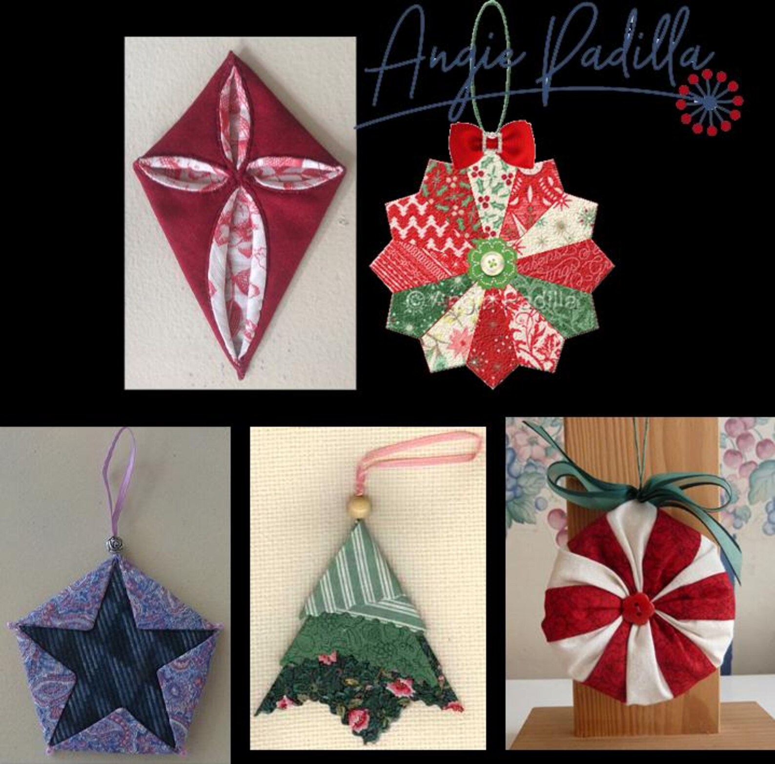 Tradition Reimagined: Quilted Christmas Ornament Patterns, 5 Unique