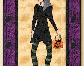 It's All About the Shoes: Halloween Witch Applique Quilt Pattern, Modern Wall Hanging (Digital PDF)