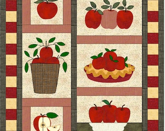 Apples  | Applique Quilt Pattern | DIGITAL PDF Quilt Pattern | Applique Apples | Fall Quilt Pattern | Autumn | Angie Padilla Quilt Designs