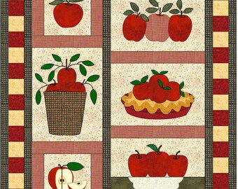 Apples Applique Quilt Pattern: Autumn Decor (Digital PDF)