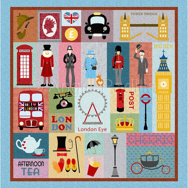 Motif de courtepointe appliqué I Love London