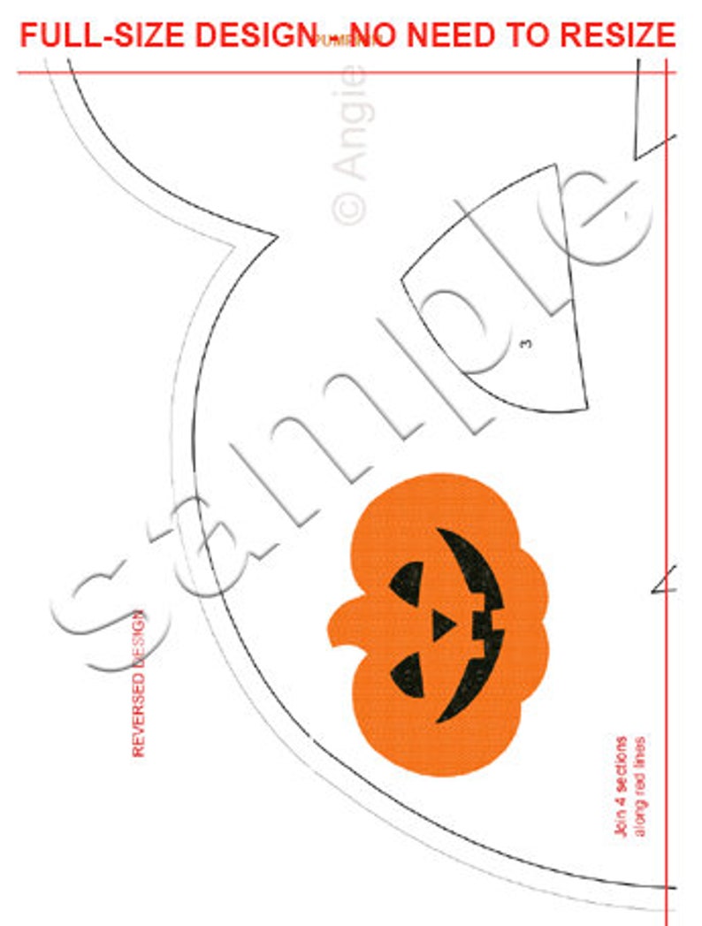 Halloween Placemat Applique Pattern: Pumpkin, Skull, Cat, Spiderweb (DIGITAL PDF) image 7