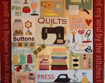 Itching to be Stitching Applique Quilt Pattern