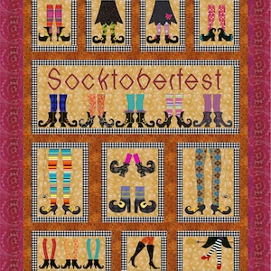 Socktoberfest: Hexenbeine Applikation Quilt Pattern, Halloween Wandbehang (Digital PDF)