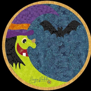 Applikationsmönster för månhäxa: Halloween-täcke med bordsunderlägg (digital PDF) bild 2