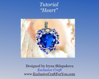 PDF beading tutorial Heart necklace pendant, easy bead woven heart bezel tutorial, heart beading pattern, easy beading tutorial, DIY beading