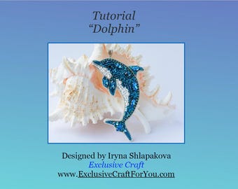 Beading PDF Tutorial Dolphin pendant, easy to follow beading pattern Dolphin, Dolphin DIY pattern, Dolphin beading design, beaded dolphin