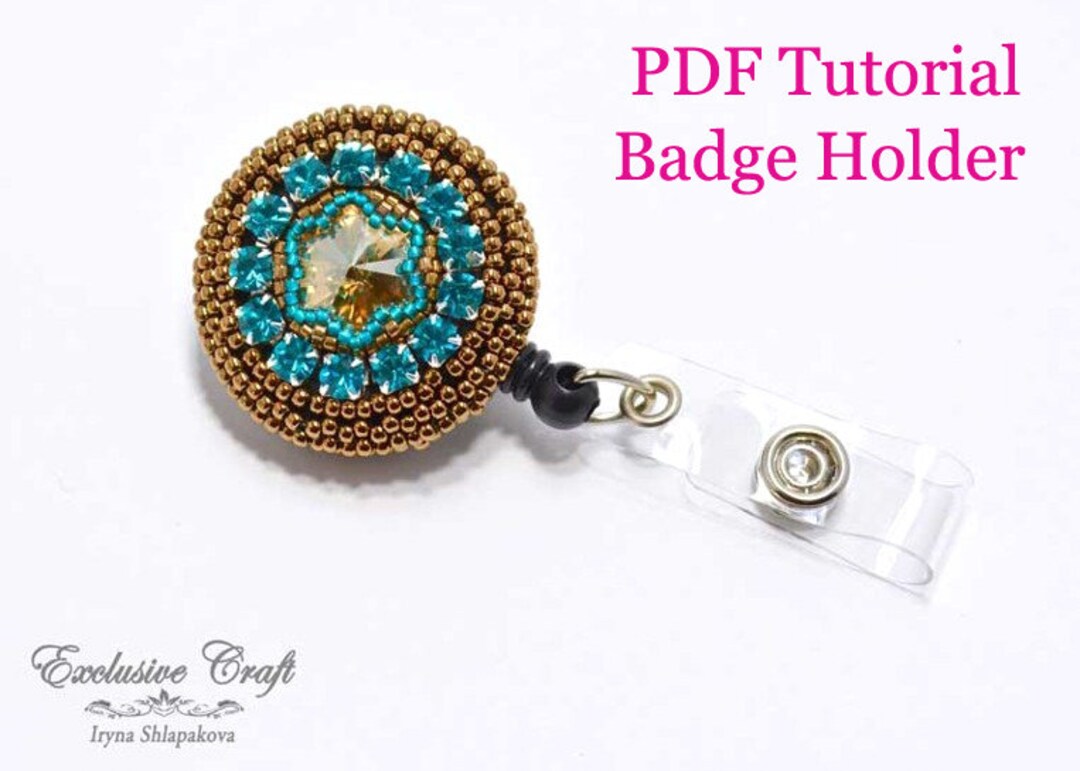 PDF Tutorial Retractable Badge Reel, Nurse Teacher Badge Tutorial, Bead  Embroidery Tutorial, Beaded Badge Pattern, Beading Tutorial Pattern 