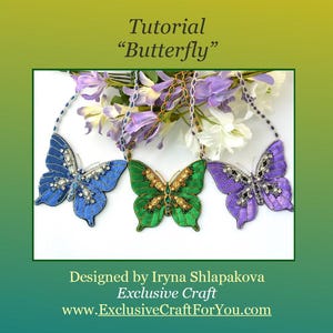 PDF beading tutorial Butterfly necklace, Bead Embroidery Pattern, DIY Statement Jewelry, Butterfly Design, Beaded Butterfly tutorial