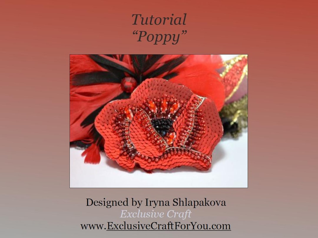 Arus Pattern Beading PDF Tutorial Poppy Flower, Virtual Beading Pattern, Bead ...