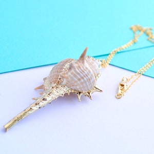 Natural Sea Shell jewelry set, sea shell earrings, sea shell pendant, gold covered sea shells, Mermaid gift, beach lover gift, Gift for Her