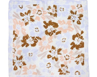 Perzik Fuzz Zijden Sjaal Bloemen Bandana voor Vrouwen Lila Bloemenprint Vierkante Sjaal Halsdoek Hoofddoek Hoofddoek Halsdoek