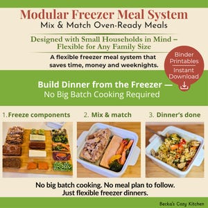 Freezer Meal Binder Printables | Modular Mix & Match Dinners | Oven-Ready Freezer Cube System
