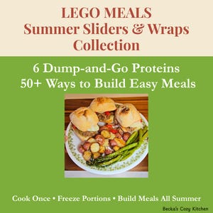 Mini hamburguesas y wraps LEGO Meals / 6 proteínas listas para usar + más de 50 ideas de comidas / Recetas imprimibles para olla de cocción lenta y olla a presión