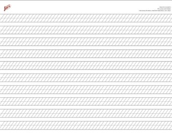 Horizontal practice sheet with diagonals for calligraphy, lettering, and penmanship