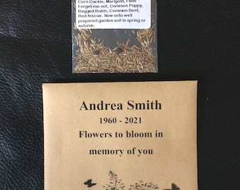 Deluxe Wild-Flower Seed Favours/Envelopes X 10