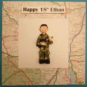 Personalised Happy Birthday/Good Luck/Retirement/congratulation card for soldier/cadet/policeman/captain/fireman, custom made