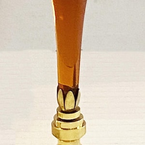 RARE 3-1/2" to 4" Tall Vintage Amber Murano Teardrop Lamp Finial with Brass base tap 1/4-27, Handmade to order
