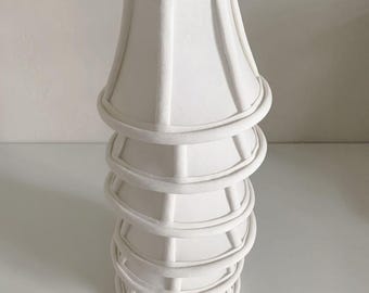 SET OF SIX (6) Off-White Chandelier or Sconce Shades,  3"x 4.5"x 6"  Silk Bell Mini Clip on Full Frame lined Shade