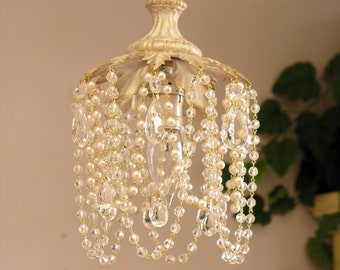 Gorgeous ROSE Hanging Crystal and Murano Sconce  or hanging Light Pendant