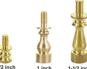 Lamp Shade Risers -Solid Unfinished Brass Risers fit on Lampshade Harps. Choice of 1/2 inch, 1 inch or 1-1/2 inch sizes.