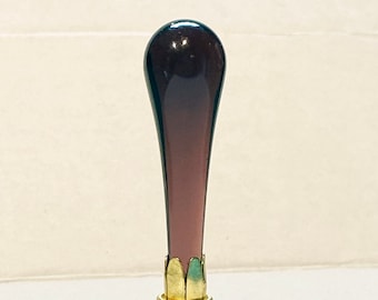 RARE 3” Vintage Amethyst Purple Murano Teardrop Lamp Finial with Brass base tap 1/4-27
