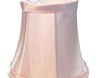 PINK Chandelier Shades Sconce Shade,  3"x 5"x 4.5"  Silk Bell Mini Clip on Full Frame lined Shade