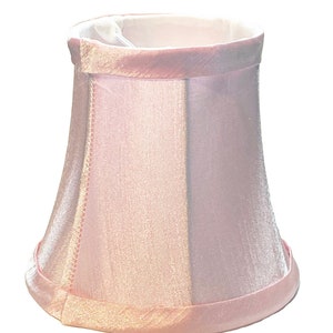 PINK Chandelier Shades Sconce Shade,  3&quot;x 5&quot;x 4.5&quot;  Silk Bell Mini Clip on Full Frame lined Shade