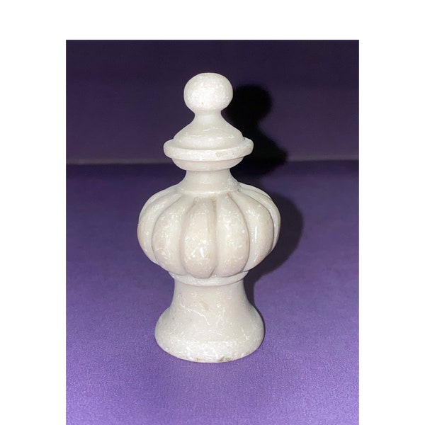 DIY LAMP FINIAL Resin 2-1/8" Tall off white ornate Pyramid style lamp Finial Faux Alabaster white stone Lamp finial ready to paint.