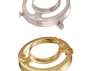 New DIY -Shade Holder ~ Decorative Brass Plated Steel or Nickel Plated Brass clamp on 2-1/4" Fitter Shade Holder with Rosette Head screws