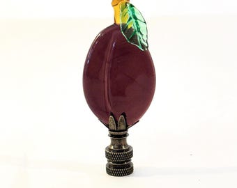 RARE Vintage Handblown 3" Murano Amethyst Plum Lamp Finial with Brass Base tap 1/4-27