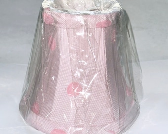 OOAK Chandelier Clip-on MINI Pink Shade with pink dots handmade fully lined framed shade.