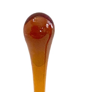 RARE 2-1/2&quot; Vintage Amber Murano Teardrop Lamp Finial with Brass base tap 1/4-27 Made to Order